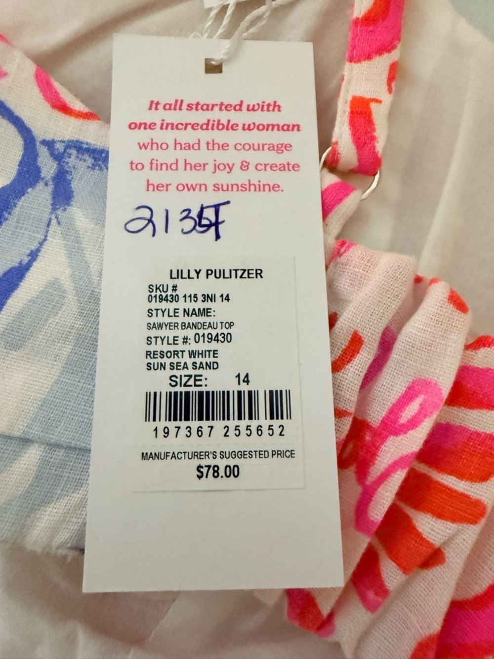 NWT SAWYER BANDEAU TOP RESORT WHITE SUN SEA SAND SIZE:14